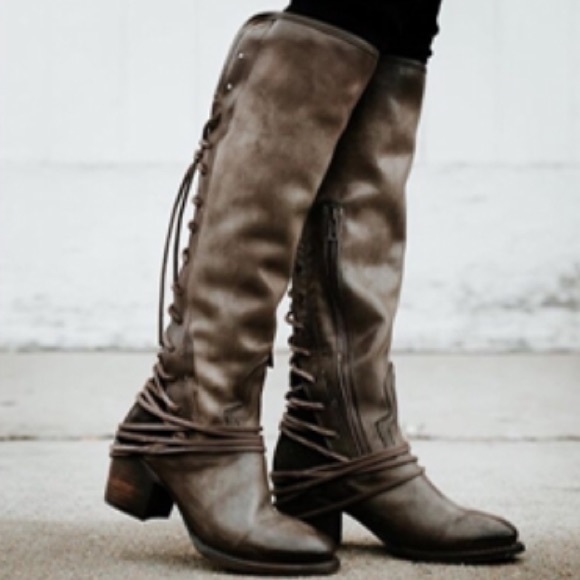 🍃💕Steve Madden Freebird All Leather Coal Boot - Picture 6 of 8